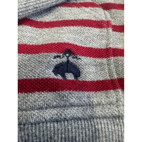 Brooks Brothers 1818 Mens Large Grey Red Striped Full Zip Hoodie Sweatshirt - Picture 3 of 8